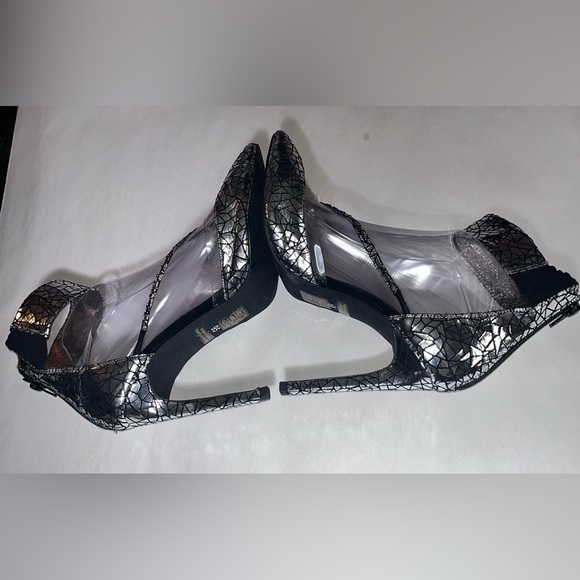 Jeffrey Campbell handmade silver ankle wrap pointy toe high heel shoes size 9.5 - Picture 12 of 17